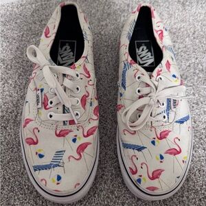 White, Pink Flamingo Vans Sneakers